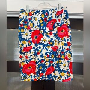 Boden Richmond Poppy Floral Pencil Skirt - Red, Blue, Yellow